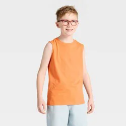 Boys' Solid Tank Top - Cat & Jack™ Coral Orange S