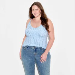 Women's ButterBliss Cami - Wild Fable™ Light Blue Polka Dots XXL