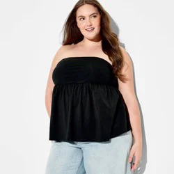 Women's Babydoll Tube Top - Wild Fable™ Black XXL