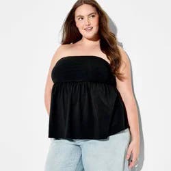 Women's Babydoll Tube Top - Wild Fable™ Black XXL