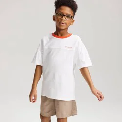 Boys' Mesh Jersey Inspired Graphic T-Shirt - Cat & Jack™ White/Orange M