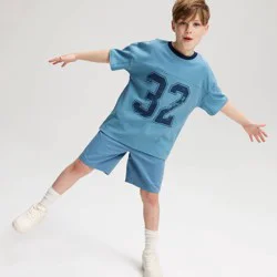 Boys' Mesh Jersey Inspired Graphic T-Shirt - Cat & Jack™ Navy Blue XS