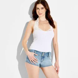 Women's Low-Rise Micro Denim Shorts - Wild Fable™ Light Wash 10