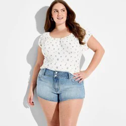 Women's Low-Rise Micro Denim Shorts - Wild Fable™ Light Wash 17