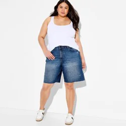 Women's Mid-Rise Denim Jorts - Wild Fable™ Medium Wash 17