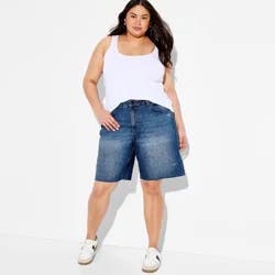 Women's Mid-Rise Denim Jorts - Wild Fable™ Medium Wash 17