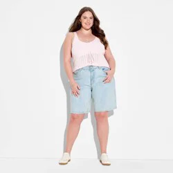 Women's Mid-Rise Denim Jorts - Wild Fable™ Light Wash 17