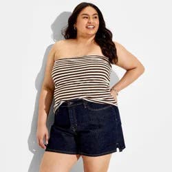 Women's Mid-Rise Midi Denim Shorts - Wild Fable™ Rinse Wash 17