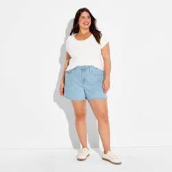 Women's Mid-Rise Midi Denim Shorts - Wild Fable™ Blue 17