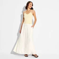 Women's Linen Maxi Full Skirt - Wild Fable™ Cream XXS