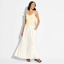 Women's Linen Maxi Full Skirt - Wild Fable™ Cream XS