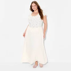 Women's Linen Maxi Full Skirt - Wild Fable™ Cream XXL