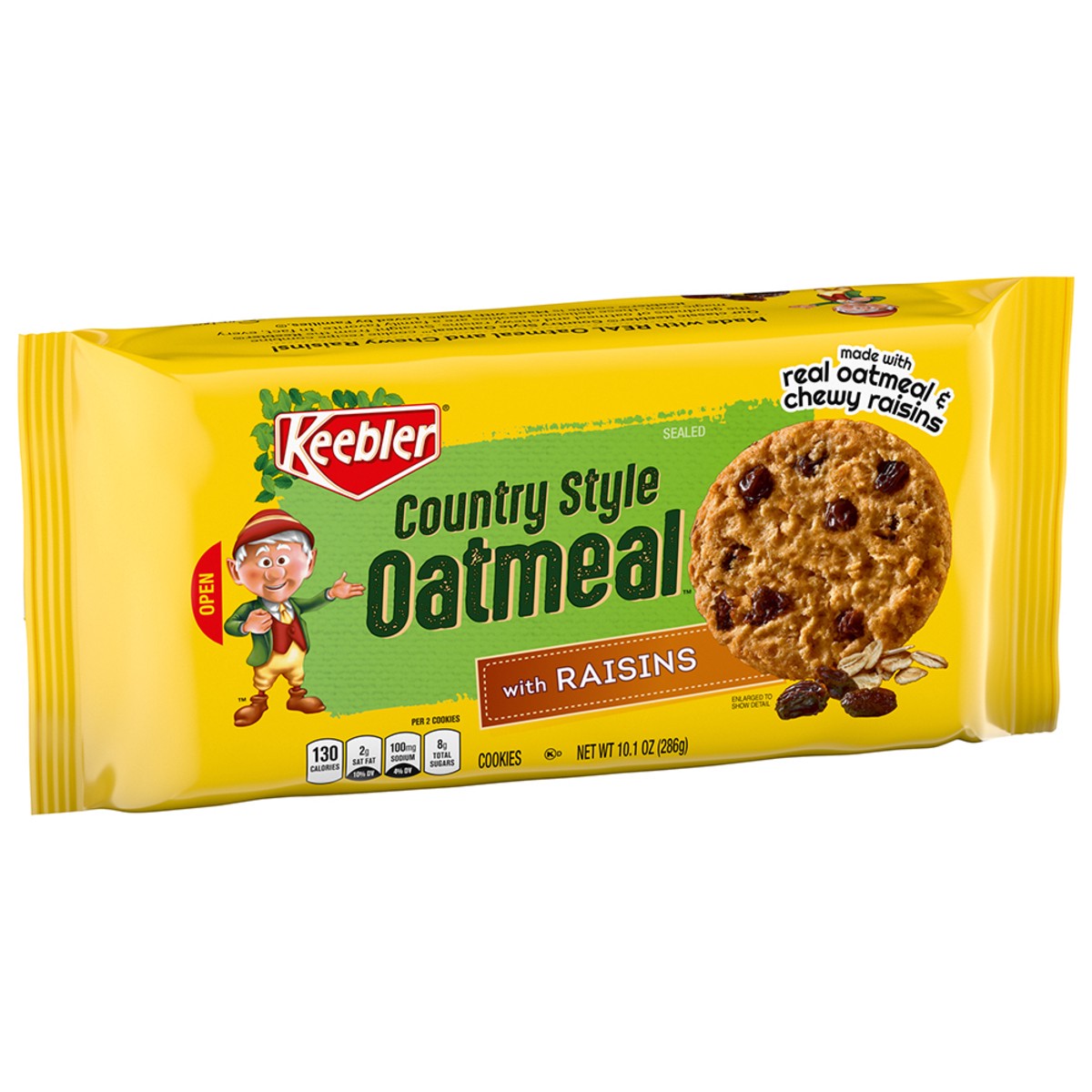 slide 5 of 9, Keebler Country Style Oatmeal Cookies with Raisins 1 10.1 oz, 10.1 oz