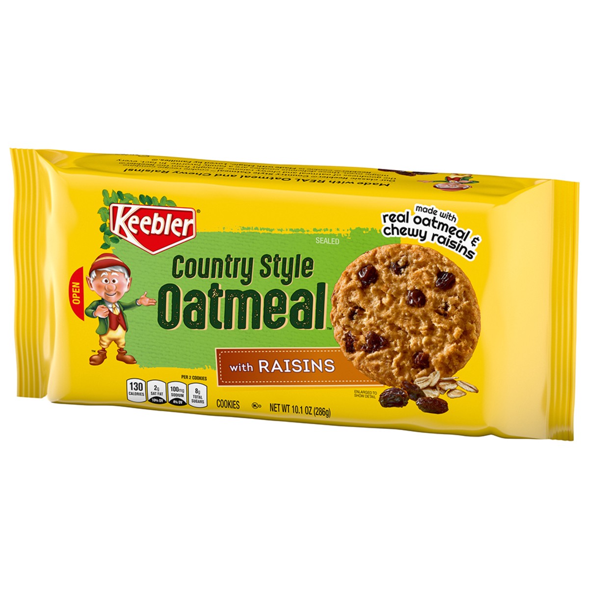 slide 6 of 9, Keebler Country Style Oatmeal Cookies with Raisins 1 10.1 oz, 10.1 oz