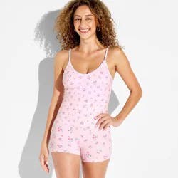 Women's High-Rise ButterBliss Bike Shorts - Wild Fable™ Light Pink Strawberries XXS