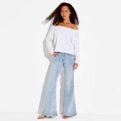 Women's Off the Shoulder Pullover Sweatshirt - Wild Fable™ Heather Gray XS