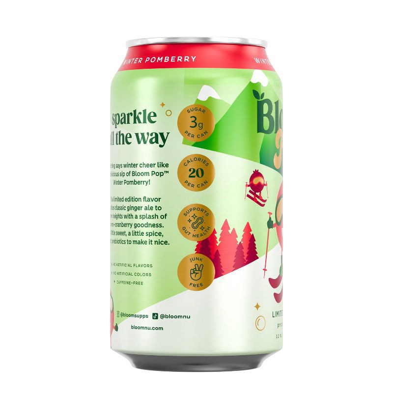 slide 2 of 3, BLOOM NUTRITION Bloom Pop Winter Pomberry Soda - 12 fl oz, 12 fl oz