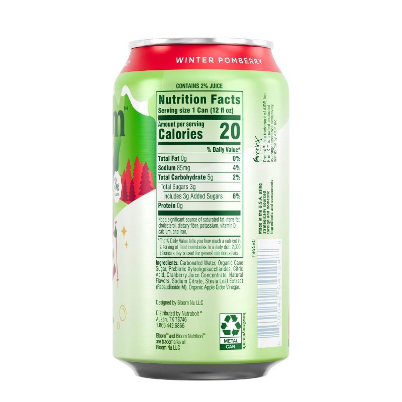 slide 3 of 3, BLOOM NUTRITION Bloom Pop Winter Pomberry Soda - 12 fl oz, 12 fl oz