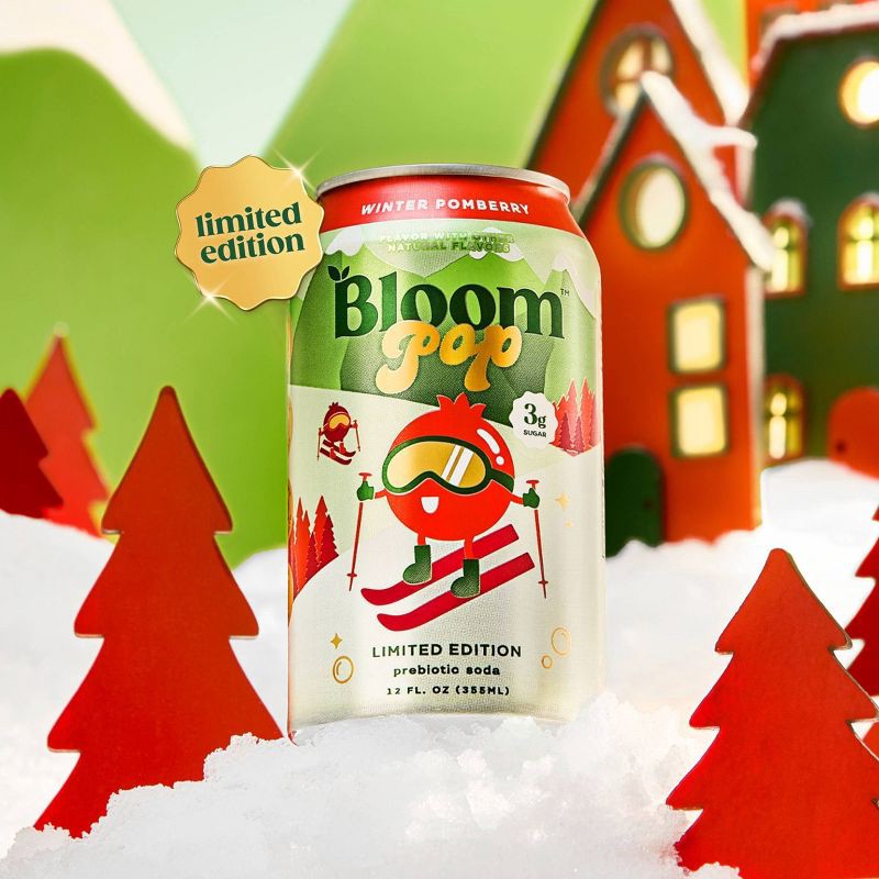 slide 3 of 7, BLOOM NUTRITION Bloom Pop Winter Pomberry Soda - 12 fl oz, 12 fl oz
