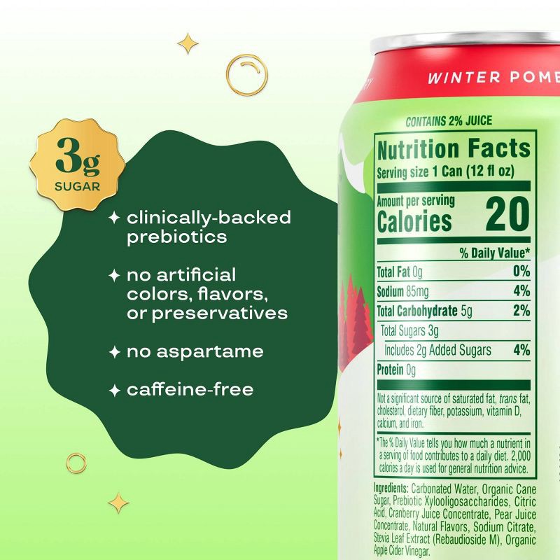 slide 4 of 7, BLOOM NUTRITION Bloom Pop Winter Pomberry Soda - 12 fl oz, 12 fl oz