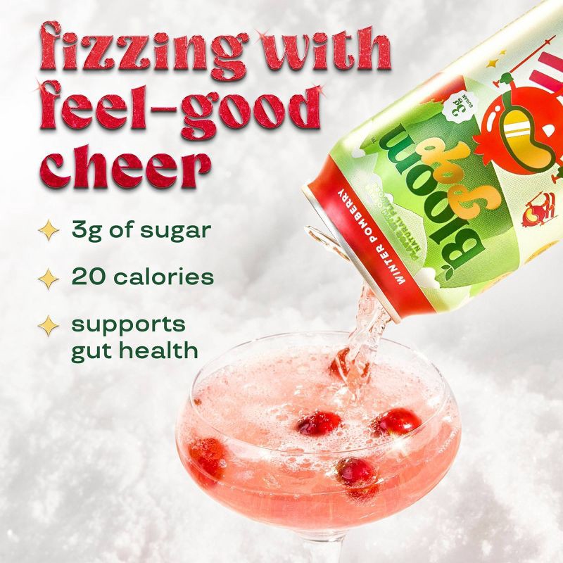 slide 5 of 7, BLOOM NUTRITION Bloom Pop Winter Pomberry Soda - 12 fl oz, 12 fl oz