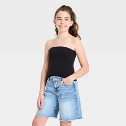Girls' Reversible Tube Top - art class™ White/Black L