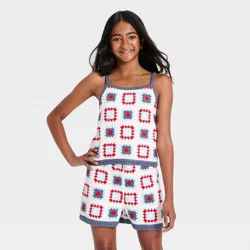 Girls' Sweater Tank Top - art class™ Red/White/Blue XL