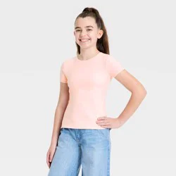 Girls' Super Soft Short Sleeve T-Shirt - art class™ Pink M