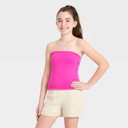 Girls' Reversible Tube Top - art class™ Pink/Multi-Colored XL