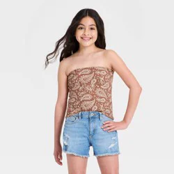 Girls' Reversible Tube Top - art class™ Light Pink/Brown XL