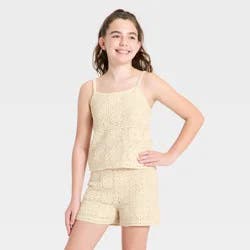 Girls' Sweater Tank Top Neck - art class™ Cream XL