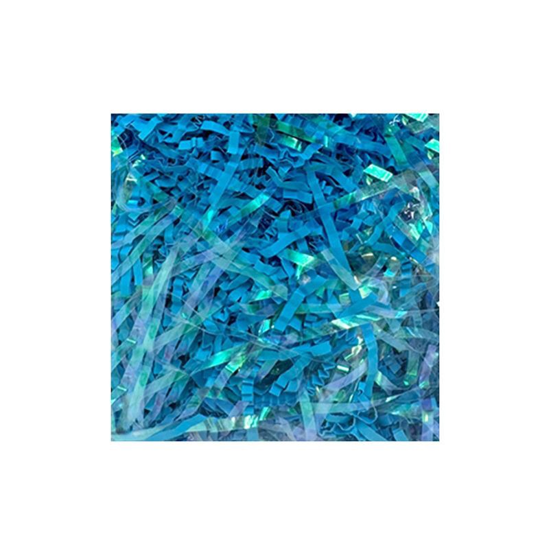 slide 3 of 4, Bows And Sparkles 1.5oz Paper Shred Filler Blue, 1.5 oz