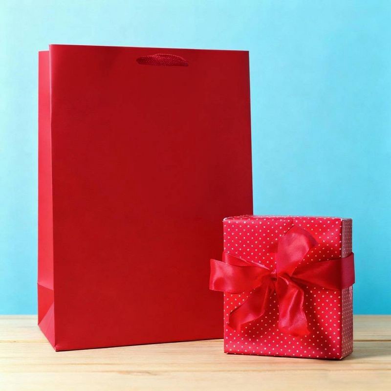 slide 2 of 3, Bows And Sparkles Small Gift Bag Red, 1 ct