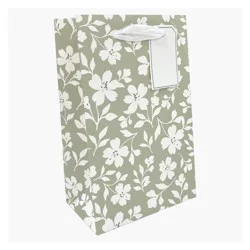 Bows And Sparkles XS Floral Wedding Gift Bag with Tag Green/White