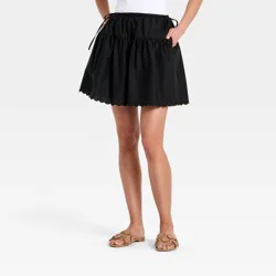 Women's Tie Mini Skirt - A New Day™ Black XS