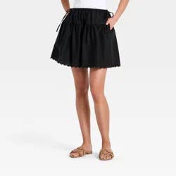 Women's Tie Mini Skirt - A New Day™ Black XS