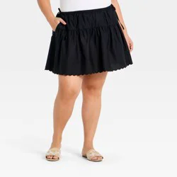 Women's Tie Mini Skirt - A New Day™ Black XXL
