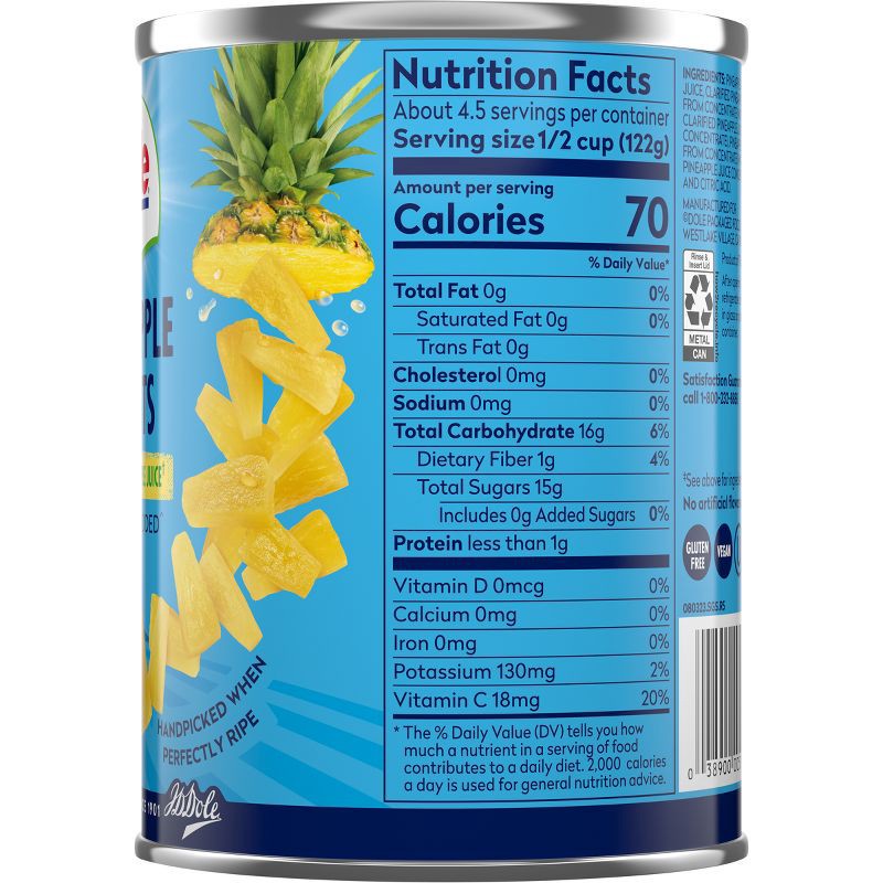 slide 2 of 6, Dole Pineapple Tidbits in Pineapple Juice - 20oz, 20 oz