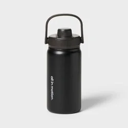 16oz Stainless Steel Water Bottle Black - All In Motion™