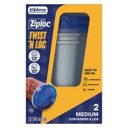Ziploc Twist 'n Loc Medium Food Storage Containers - 2ct: Clear, Plastic