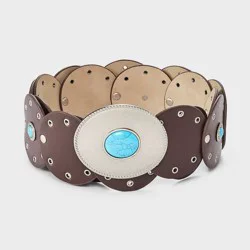 Circle Disc Grommet and Turquoise Belt - Wild Fable™ Brown XS/S