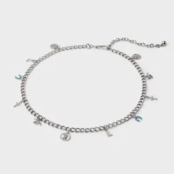 Western Boot & Horse Charm Chain Belt - Wild Fable™ Silver M/L