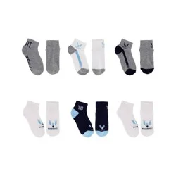 Boys' Messi 6pk Cushioned Ankle Socks - White S/M