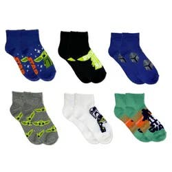 Star Wars: The Mandalorian Boys' Star Wars The Mandalorian 6pk Ankle Socks - S/M