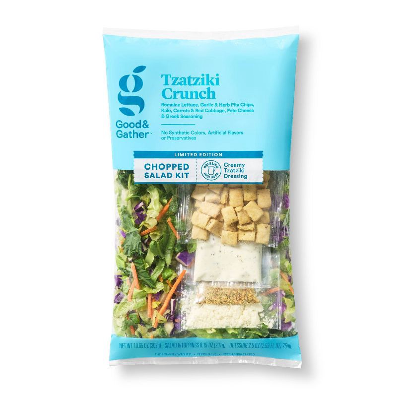 slide 1 of 4, Tzatziki Crunch Chopped Salad Kit - 10.65oz - Good & Gather™, 10.65 oz