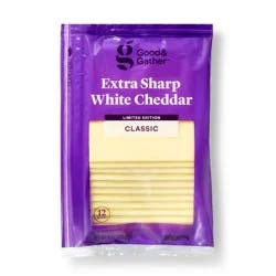 Extra Sharp White Cheddar Sliced Cheese - 8oz - Good & Gather™