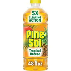 Pine-Sol Tropical Breeze Cleaner - 48 fl oz: Ammonia-Free, Liquid Form, Multipurpose Application, Plastic Bottle