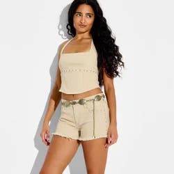 Women's Denim Halter Top - Wild Fable™ Off-White M