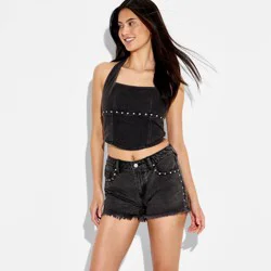Women's Denim Halter Top - Wild Fable™ Black Wash XS