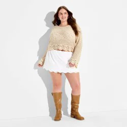 Women's Eyelet Mini Skort - Wild Fable™ White XXL